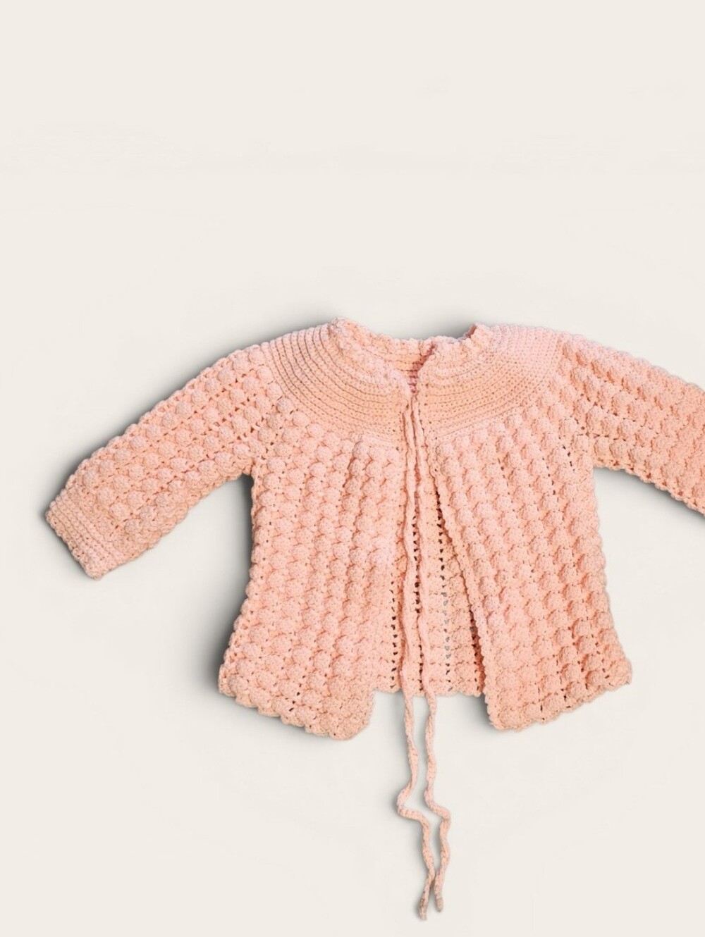 Handmade Pale Pink Crochet Baby Cardigan